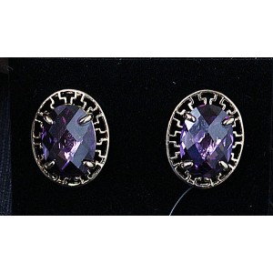 Серьги из аметиста (синт.) "греческие"