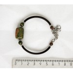 Браслет из унакита, прямоугольник заоваленный 16х12мм, на струнке