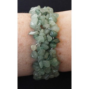 Браслет из кварца зеленого, галтовка, длина 16-17см