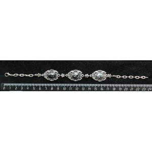 Браслет из обсидиана снежного, основа "принцесса" овал 14х10мм, на цепочке