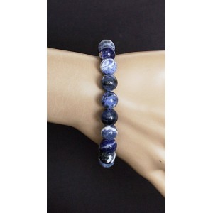 Браслет из содалита, шарик 10мм