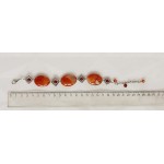 Браслет из сердолика овалы 30х20мм и шарик 6мм в квадратной рамке