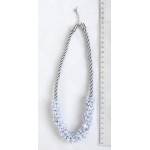 Колье из агата голубого (сапфирина) плетеное на шнуре 9мм