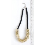 Колье из цитрина плетеное на шнуре 9мм