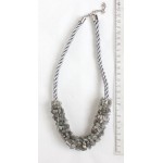 Колье из лабрадорита плетеное на шнуре 9мм