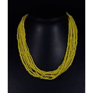 Бусы из циркона с бисером 9 нитей цв.лимонный, 48см