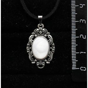 Кулон из перламутра, основа "принцесса", овал 14х10мм