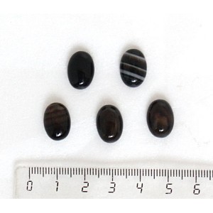 Агат черный, кабошон овал 14х10мм