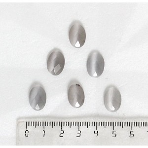 Кошачий глаз (синт.), цвет серый, огранка, кабошон овал 14х10мм