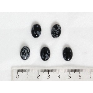 Обсидиан снежный, кабошон овал 14х10мм