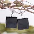 Серьги агат чёрный квадрат (имитация) Серьги агат чёрный квадрат (имитация)