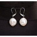 Серьги из жемчуга барокко, круг 18мм