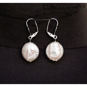 Серьги из жемчуга барокко, круг 18мм