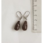 Серьги из яшмы пестрой, капелька 20х10мм