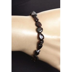 Браслет из граната, мятый овал 5-8мм