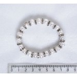 Браслет из жемчуга, шарик + стразы в кольцах