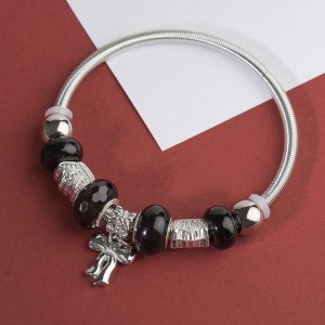 Браслет ассорти "Марджери" бант, цвет чёрный, цвет серебристый (пластик, бижутерный сплав)