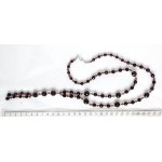 Колье-галстук из граната, шарики 10мм, 7-8мм и 6мм + хрусталь