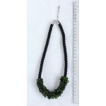 Колье из хромдиопсида плетеное на шнуре 9мм