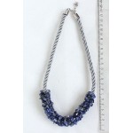 Колье из содалита плетеное на шнуре 9мм