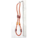 Бусы из сердолика, бочонок 30х1мм и шарик 6мм + хрусталь