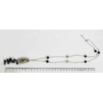 Колье-галстук из яшмы "gray" и зеленой яшмы, рис 40х14 и шарик 8мм и 6мм на цепочке + хрусталь