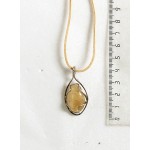Кулон из цитрина, галтовка в мельхиоре