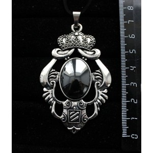 Кулон из гематита, овал 25х18мм, оправа "императрица"