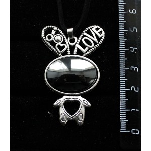 Кулон из гематита, "зайчик", овал 25х18мм