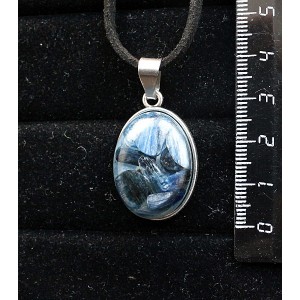 Кулон из кианита (кабошон-мозаика), простой овал 25х18мм