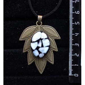 Кулон из ларимара (кабошон-мозаика), овал 25х18мм, "лист"