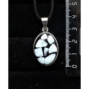 Кулон из ларимара (кабошон-мозаика), простой овал 25х18мм