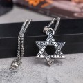 Мужской кулон, "Викинг" звезда давида, цвет чернёное серебро, 60 см (бижутерный сплав)