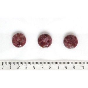 Турмалин розовый кабошон-мозаика круг 18мм