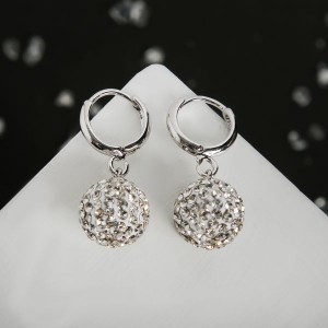 Серьги со стразами "Шамбала" сияние, цвет белый, цвет серебристый (стразы, бижутерный сплав)