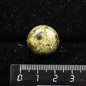 Брошь из змеевика, круг 18мм