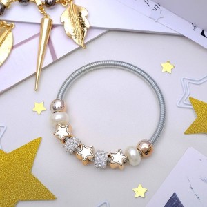 Браслет жемчуг "Марджери" звёзды, цвет белый, цвет серебристый