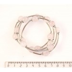 Браслет из розового кварца на струнке шарик 10мм, 3-4 оборота