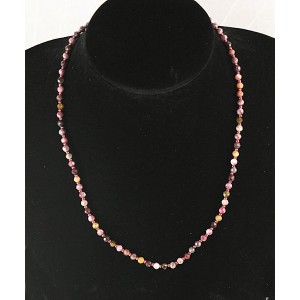 Бусы из турмалина, шарик 4мм огранка 48см + цепочка