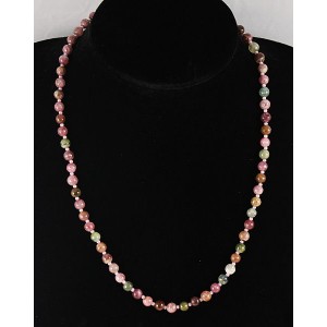 Бусы из турмалина, шарик 6мм 50см + цепочка