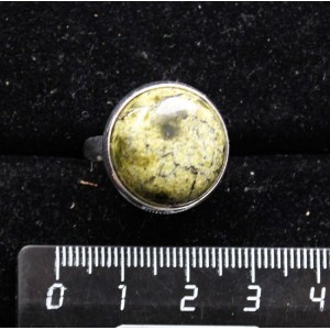 Кольцо со змеевиком, круг 18мм, безразмерное