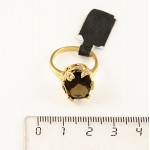 Кольцо из раухтопаза, овал граненный 13х9мм