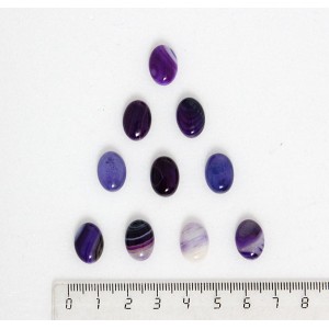 Агат фиолетовый (тонировка), кабошон овал 14х10мм