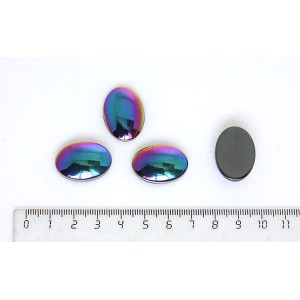 Гематит с радужным покрытием, кабошон овал 25х18мм
