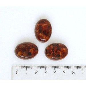 Янтарь темный, кабошон-мозаика овал 25х18мм