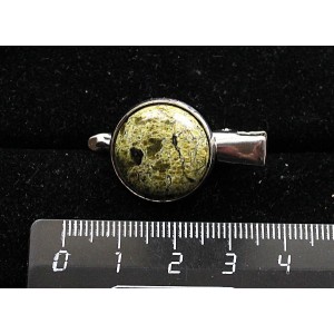 Заколка-крокодил со змеевиком, круг 20мм