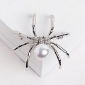 Брошь "Паук" жемчужинка, цвет белый, цвет серебристый