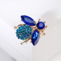 Брошь "Муха", цвет синий, цвет золотистый
