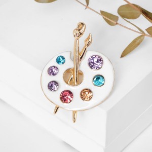 Брошь "Краски" палитра, цветная, цвет золотистый