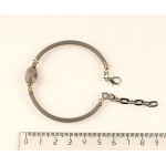 Браслет из агата серо-коричневого (ботсванский) на струнке, галтовка 9-12мм